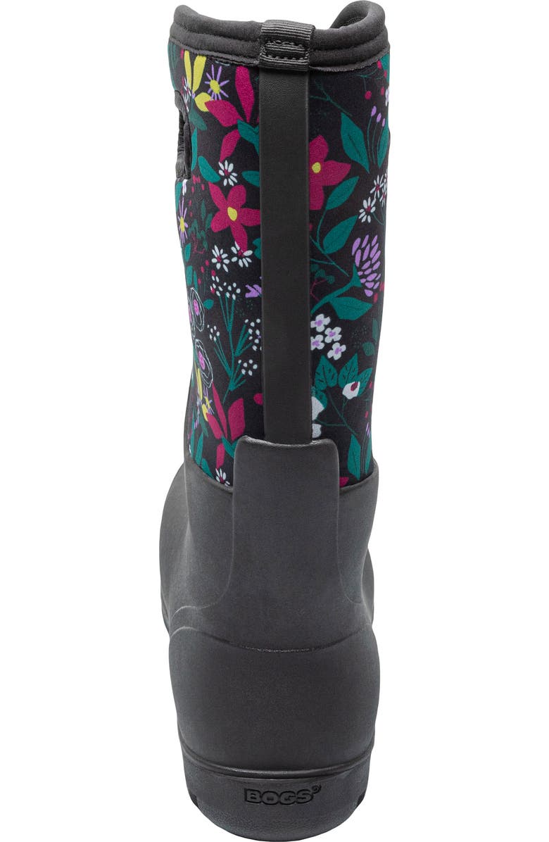 Bogs Neo Classic Cartoon Flower Waterproof Rain Boot, Alternate, color,