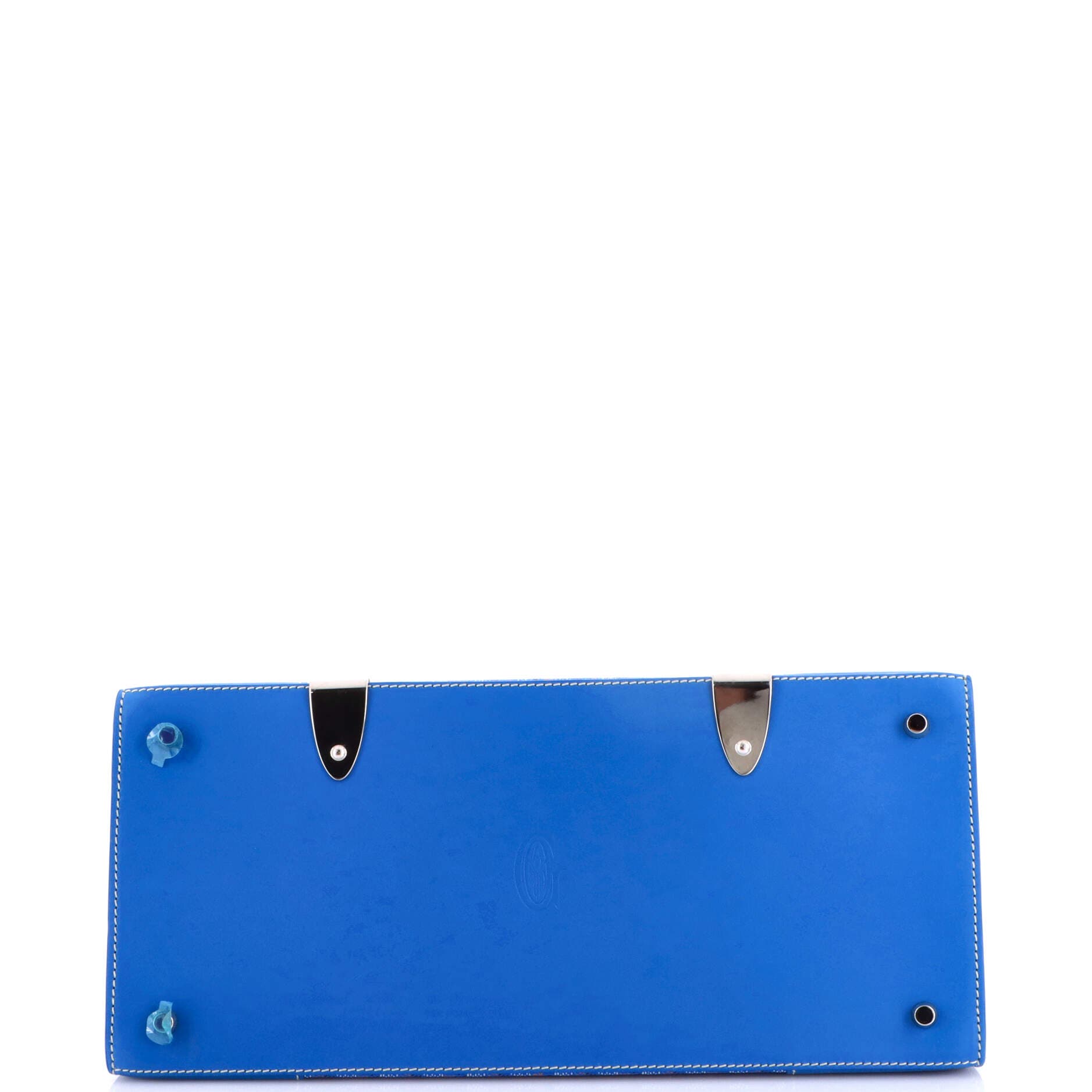 Saigon Top Handle Bag Coated Canvas with Leather MM, Alternate, color, Blue