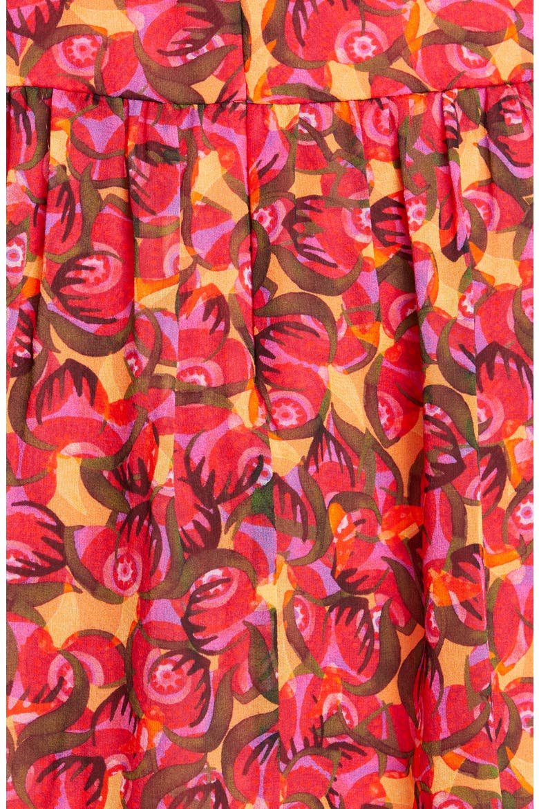 Isabel Floral Silk Long Sleeve Minidress, Alternate, color, PEMALA CIRCLES