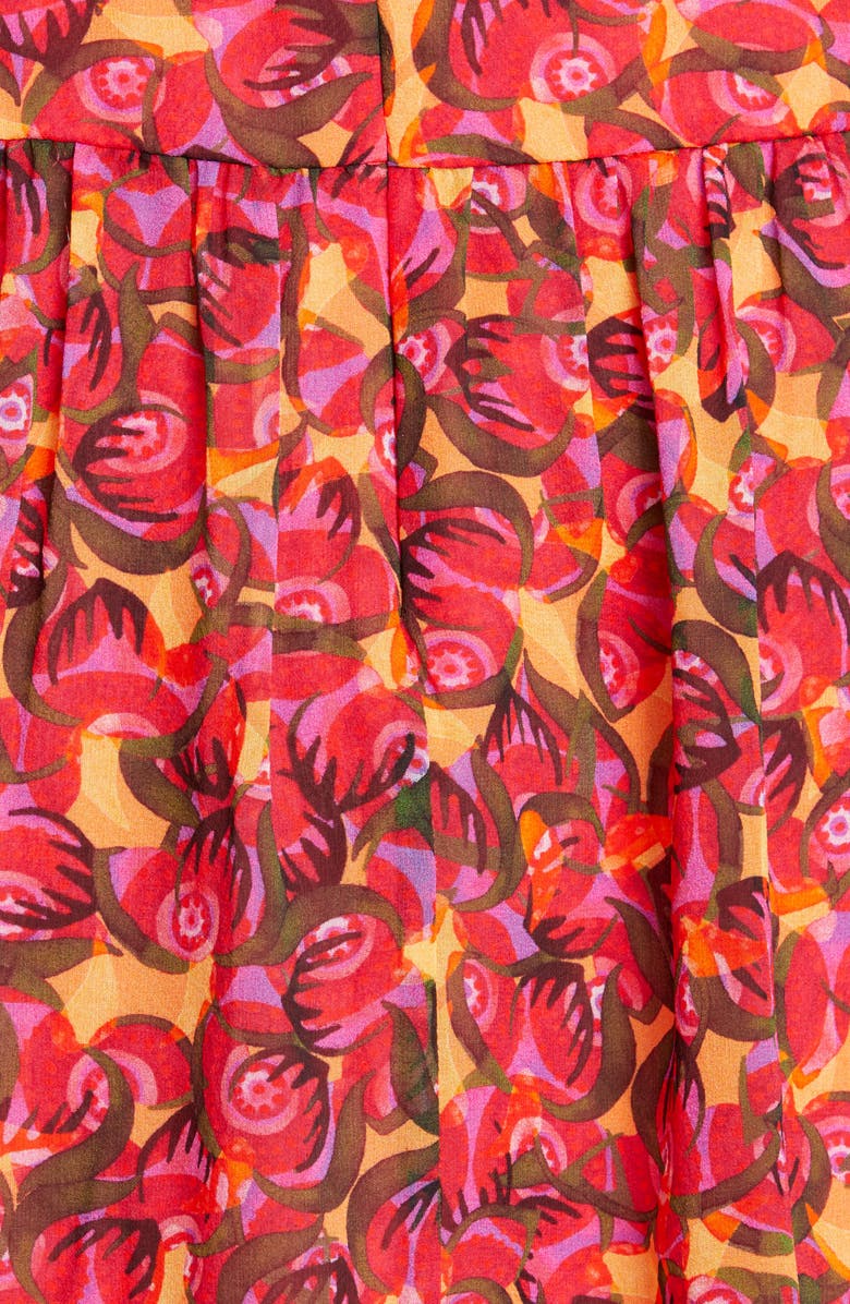 SALONI Isabel Floral Silk Long Sleeve Minidress, Alternate, color, 