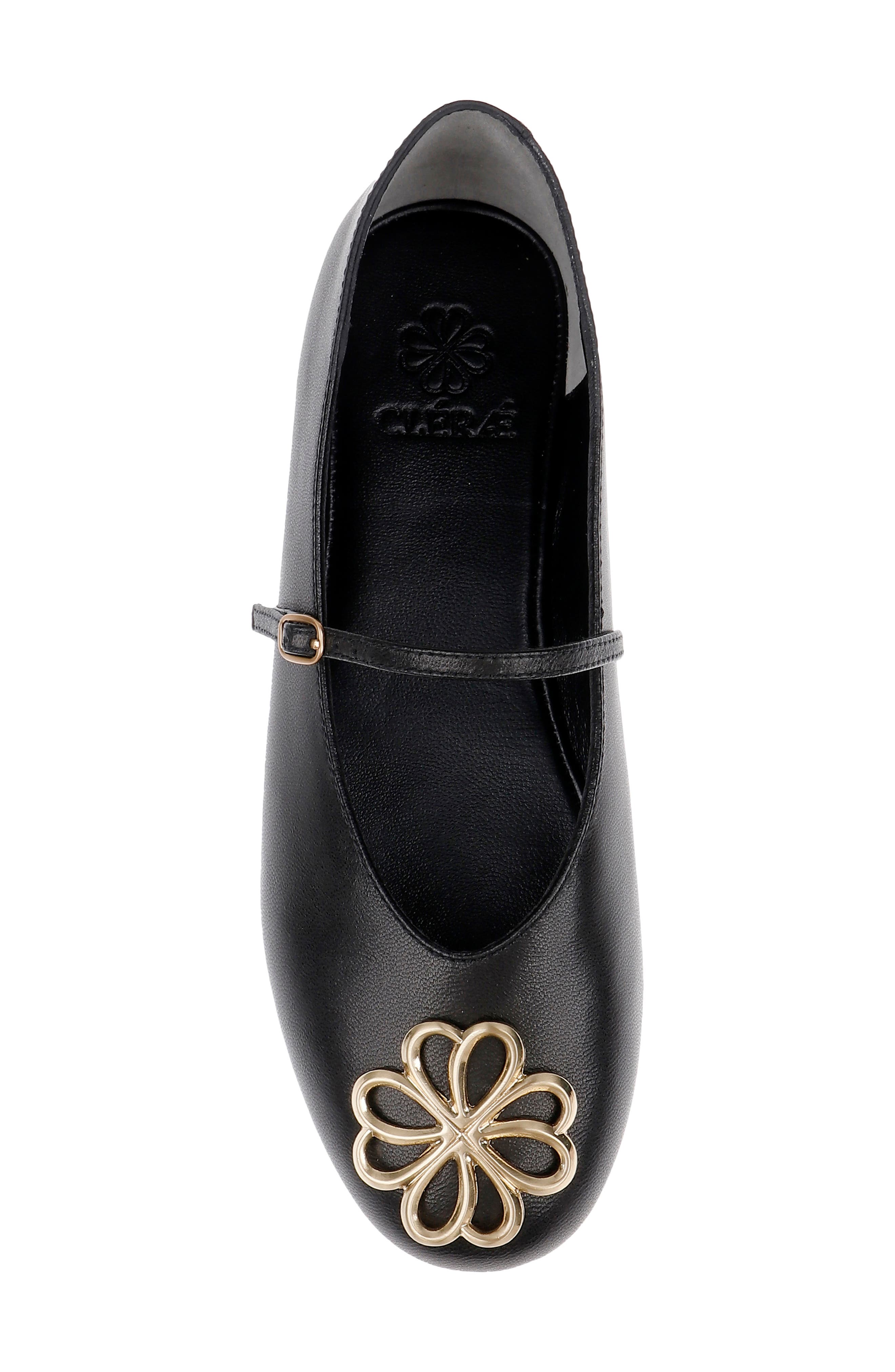CLERAE Maril Mary Jane Flat, Alternate, color, Black Leather