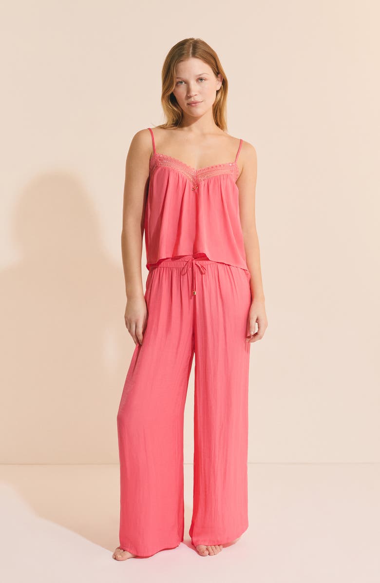 Etam Panama Lace Trim Camisole, Alternate, color, Grenadine