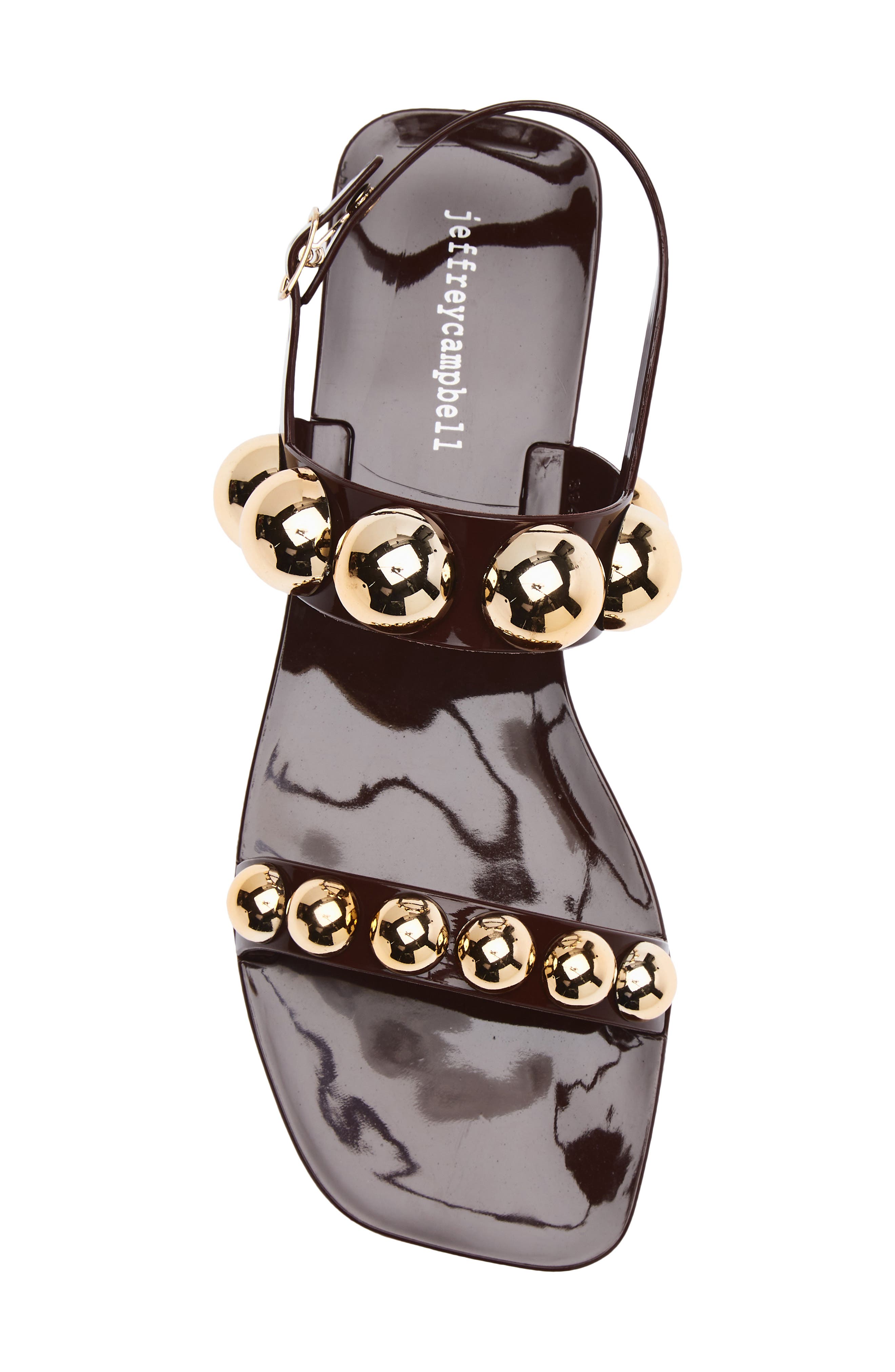 Jeffrey Campbell Gum-Drop Jelly Sandal, Alternate, color, Dark Brown Gold