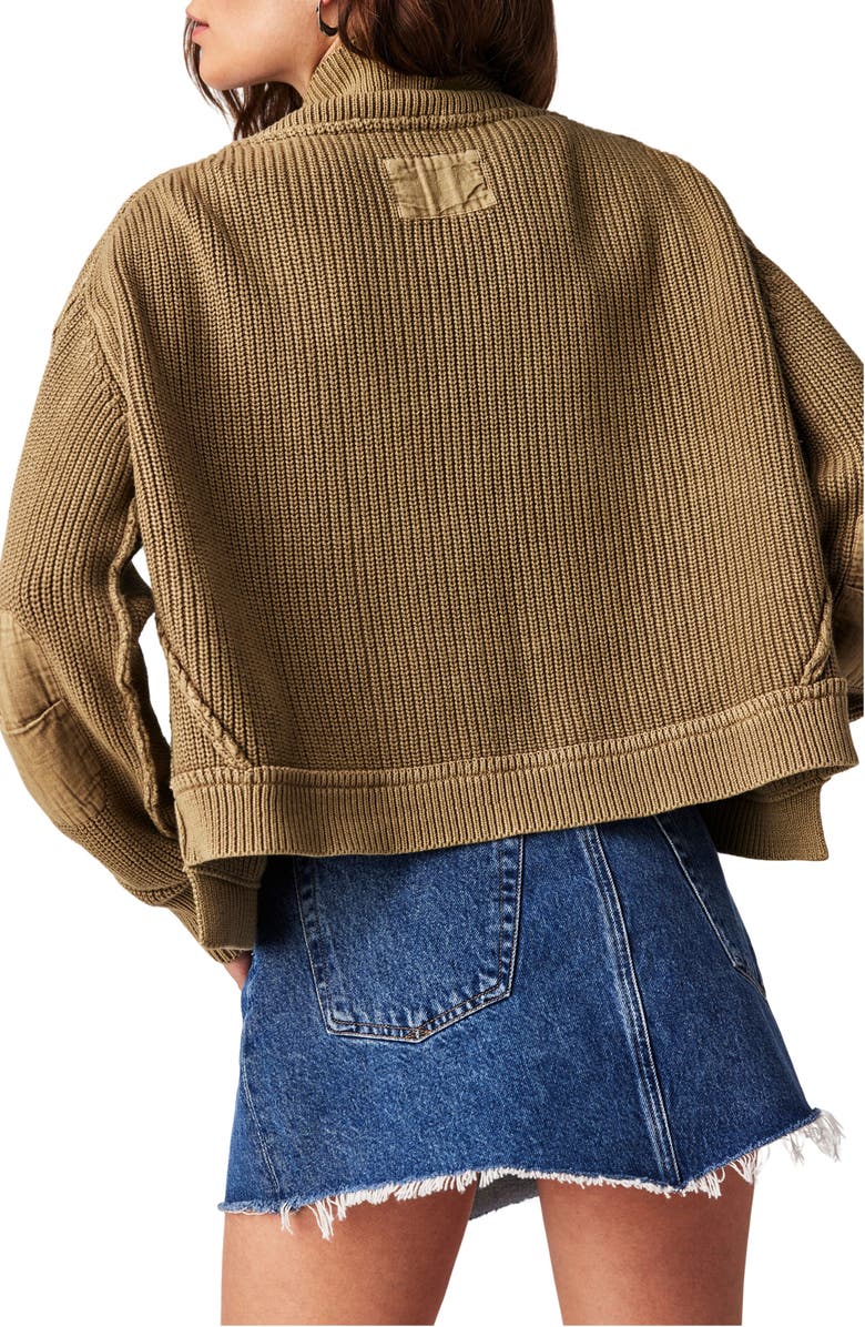 Free People Worn Thru Cotton Crop Cardigan, Alternate, color, 