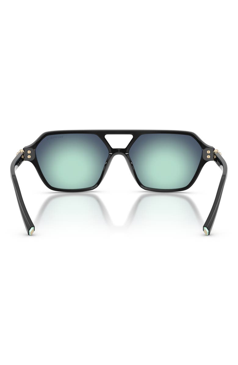 Tiffany & Co. 58mm Square Sunglasses, Alternate, color, Black / Azure Radial Blue