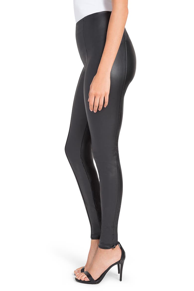 Lyssé High Waist Faux Leather Leggings, Alternate, color, BLACK