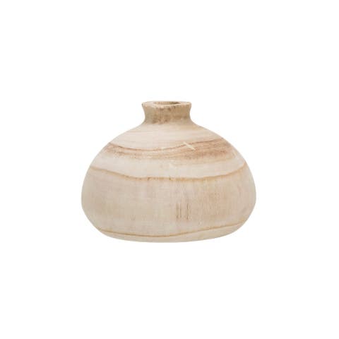 Small Paulownia Wood Vase (Each one will vary)