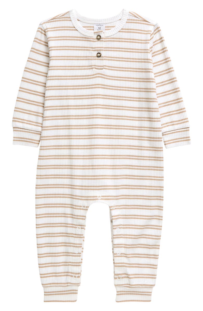 Nordstrom Long Sleeve Rib Romper, Main, color,