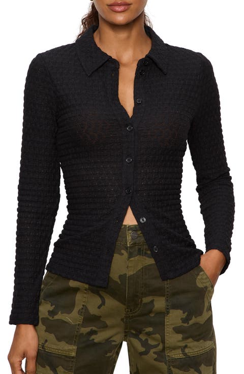 Dreamer Textured Bubble Knit Button-Up Shirt (Regular & Petite)
