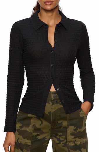 Dreamer Textured Bubble Knit Button-Up Shirt