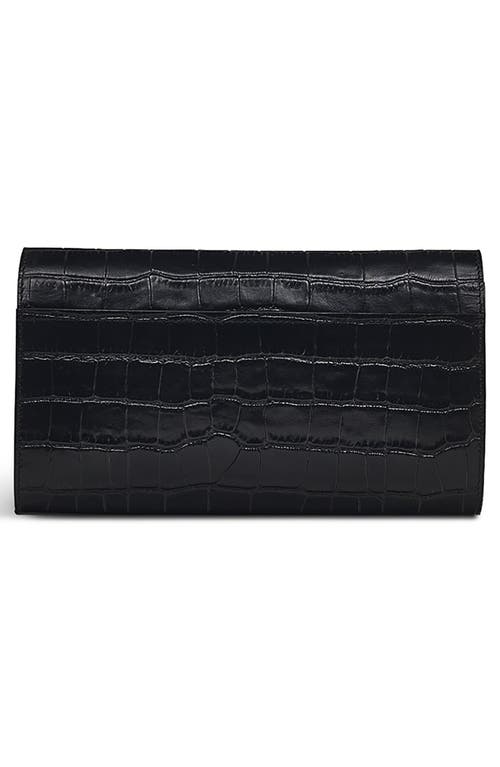 Radley Chancery Row Mini Croc Embossed Leather Crossbody Bag In Black