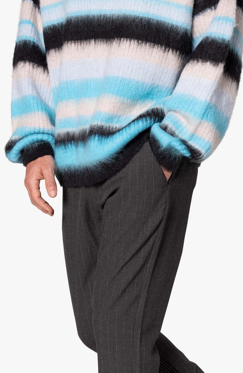 mnml Dual Tone Pinstripe Flare Pants, Alternate, color, 