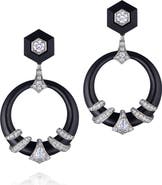 Fred Leighton Black Jade & Diamond Coiled Drop Earrings