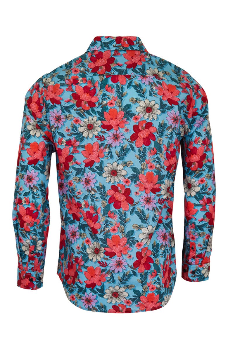 Lords of Harlech Nicoli Button-Up Shirt, Alternate, color, Catalan Floral Teal