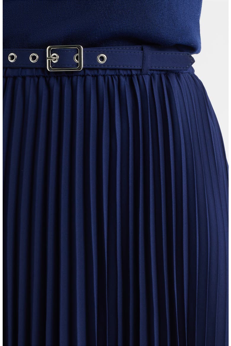 Belted Pleated Midi Skirt, Alternate, color, DISTANT MOUNTAIN