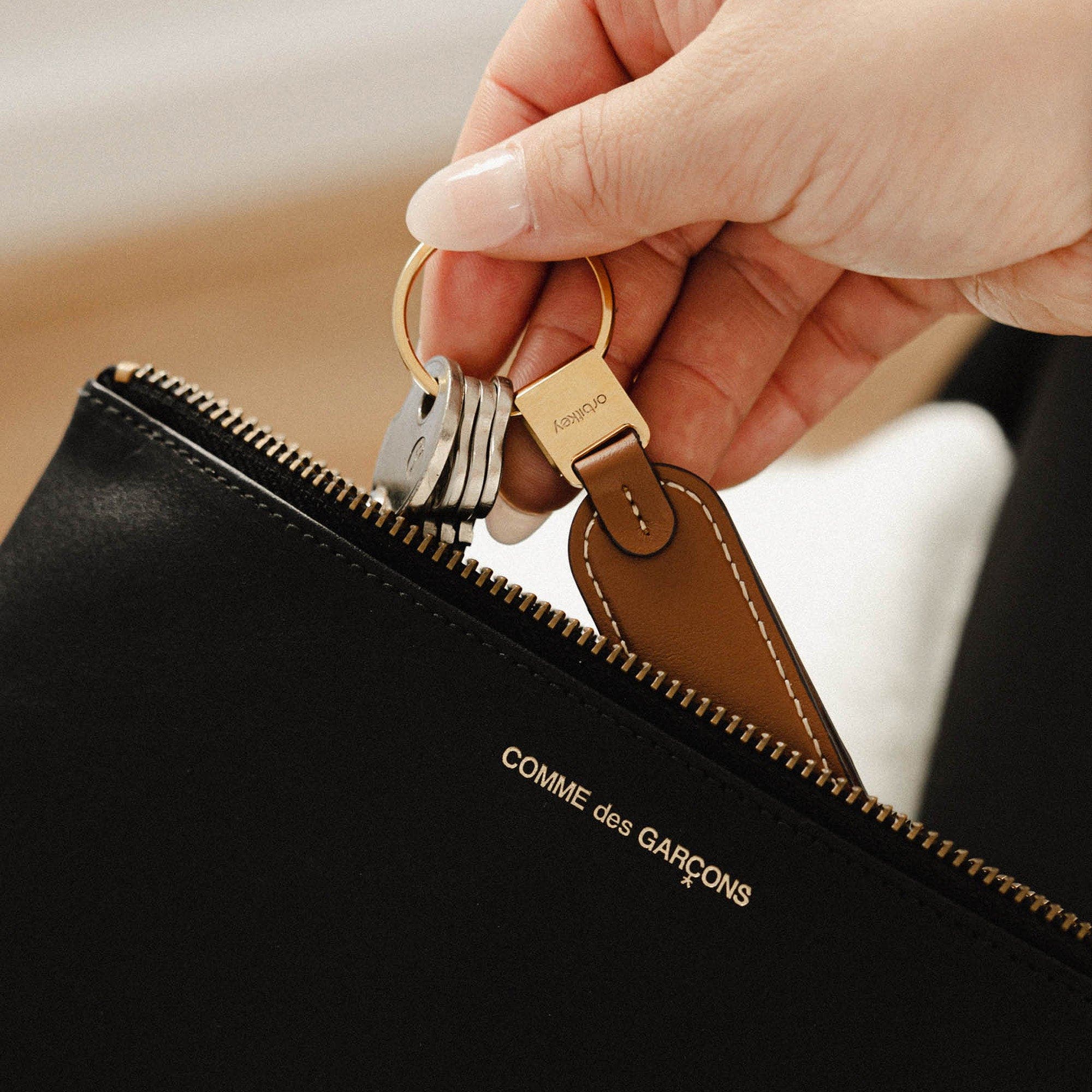 Orbitkey Leather Loop Keychain, Alternate, color, Caramel