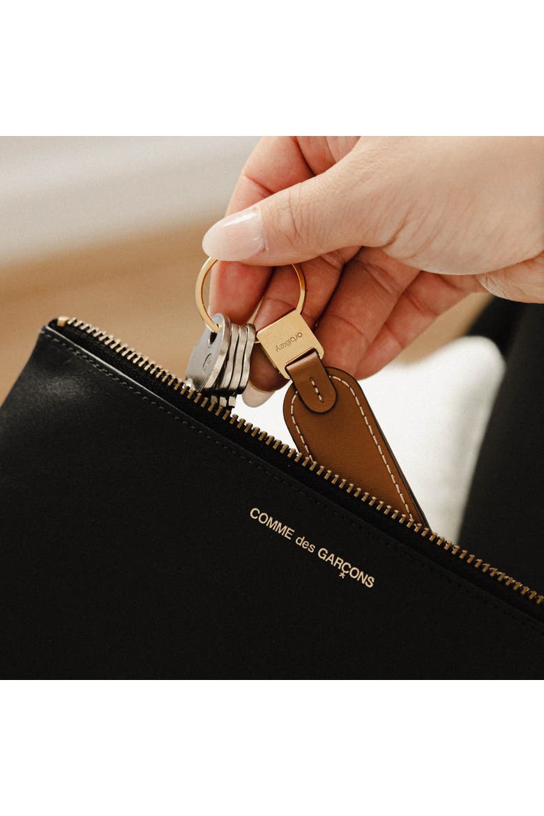Leather Loop Keychain, Alternate, color, Caramel