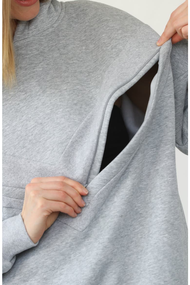 Isabella Ultra Soft Nursing and Pregnancy Hoodie, Alternate, color, Heather Grey