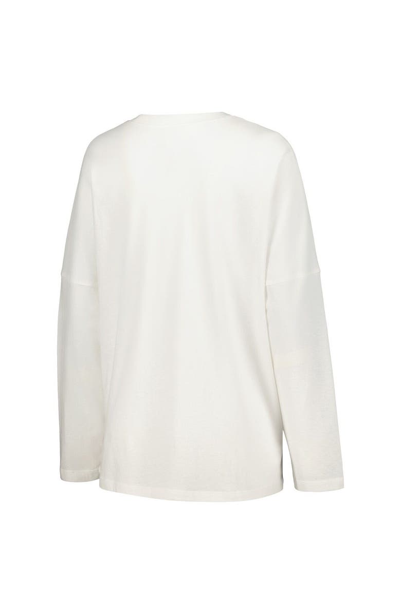 LEAGUE COLLEGIATE WEAR Women's League Collegiate Wear White Wisconsin Badgers Clothesline Oversized Long Sleeve T-Shirt, Alternate, color, White