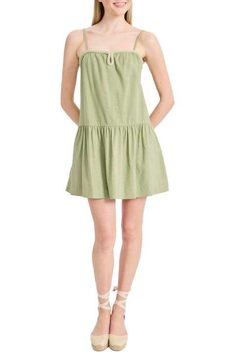 Keyhole Drop Waist Sleeveless Minidress