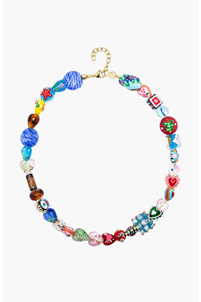 Beaded Charm Necklace, Main, color, Multicolor