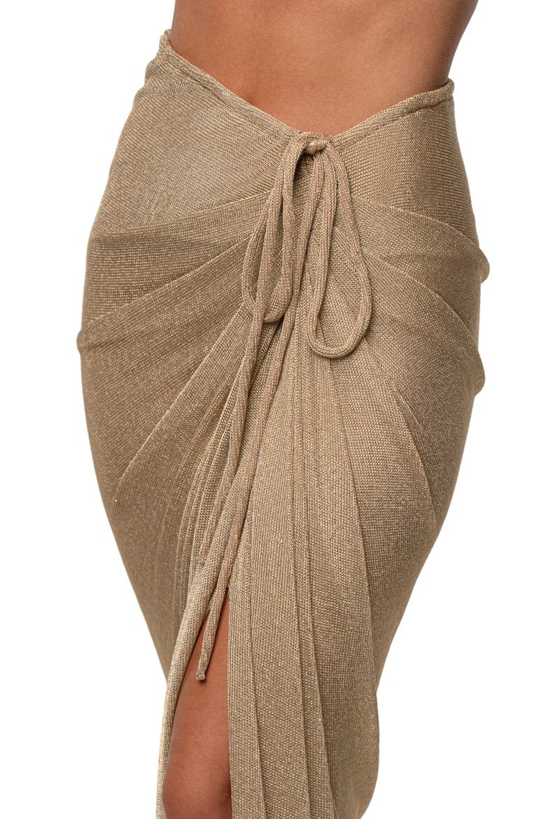 Noelia Metallic Maxi Sweater Skirt, Alternate, color, GOLD