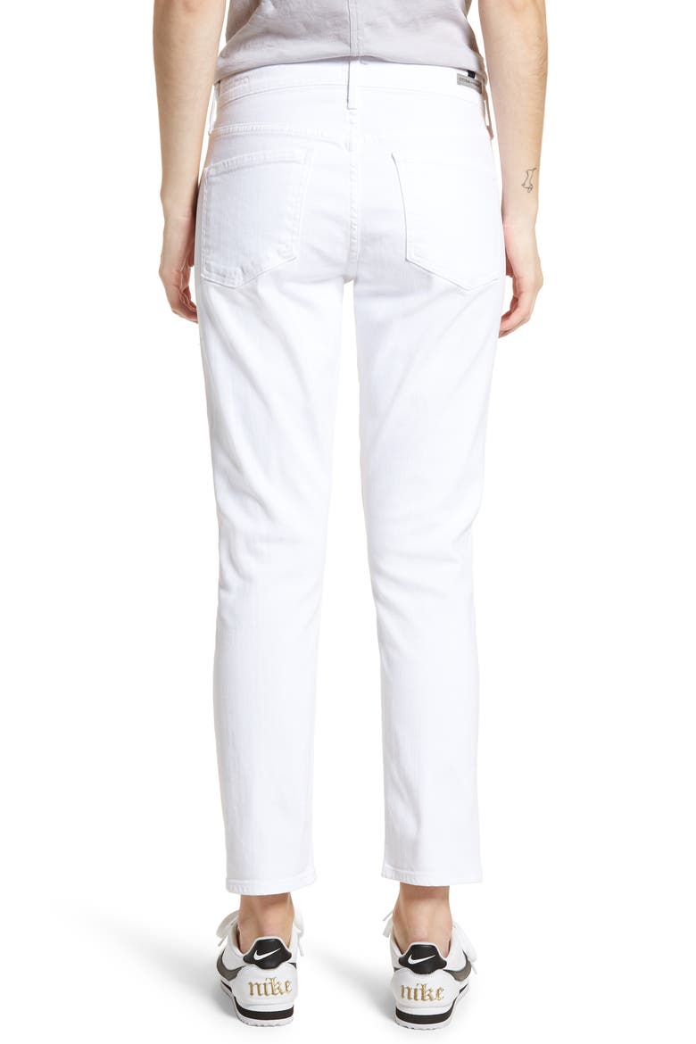 Elsa Crop Slim Jeans, Alternate, color, OPTIC WHITE