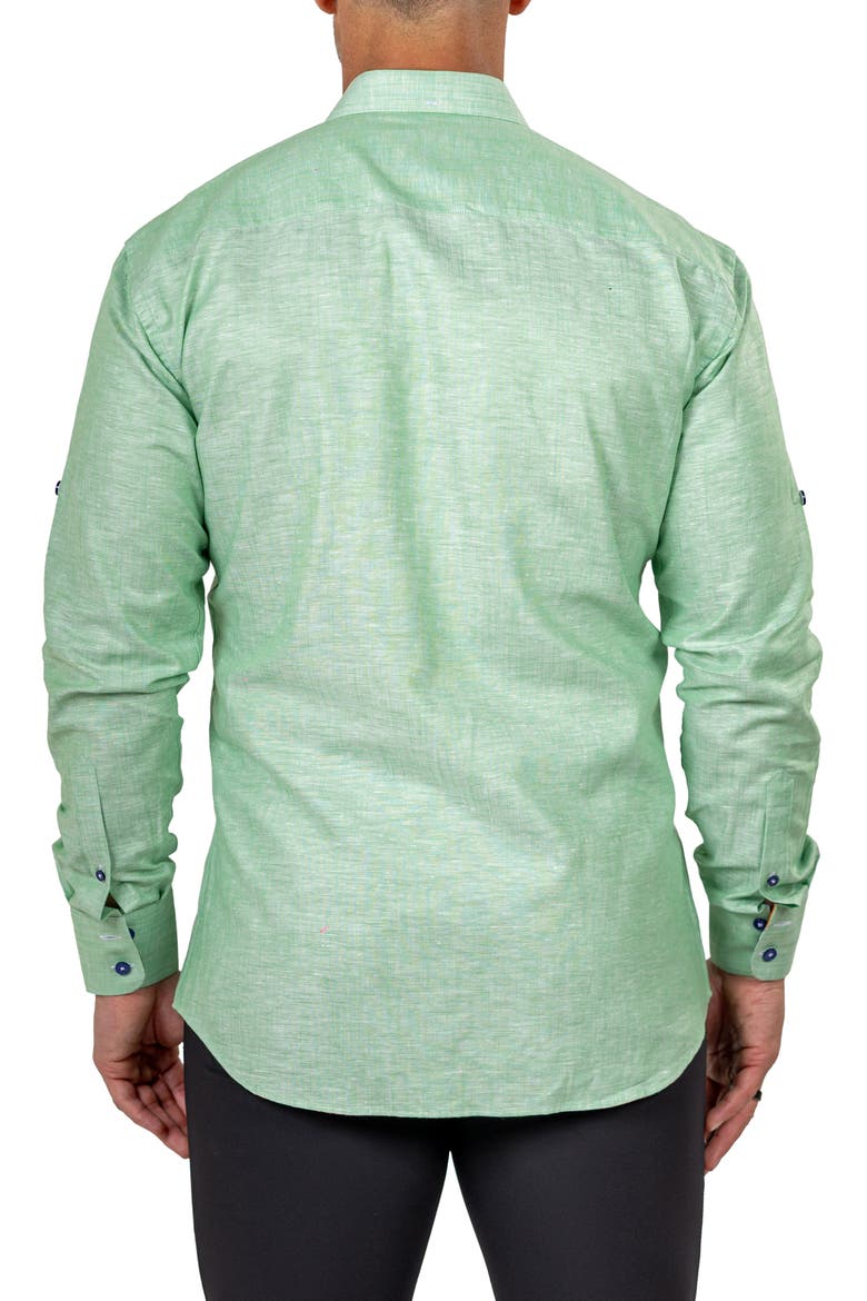 Eins Marthy Contemporary Fit Button-Up Shirt, Alternate, color, GREEN