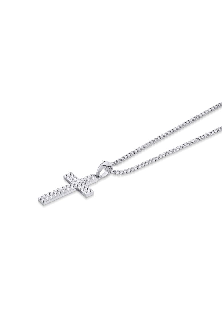 Men's Tetra Cross Pendant, Alternate, color, Silver