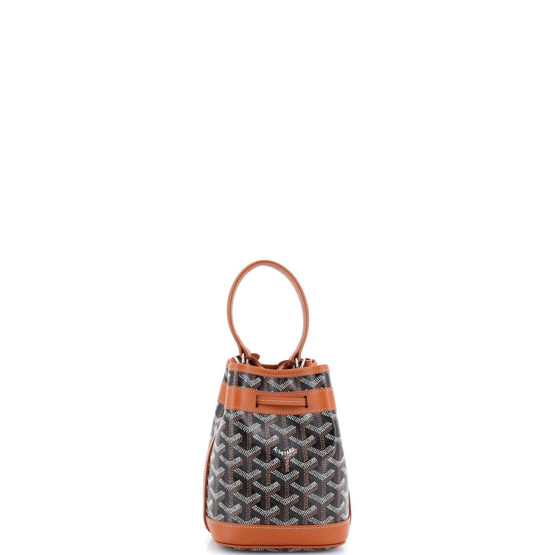 Pre-Owned Goyard Petit Flot Bucket Bag Coated Canvas Mini, Alternate, color, Brown