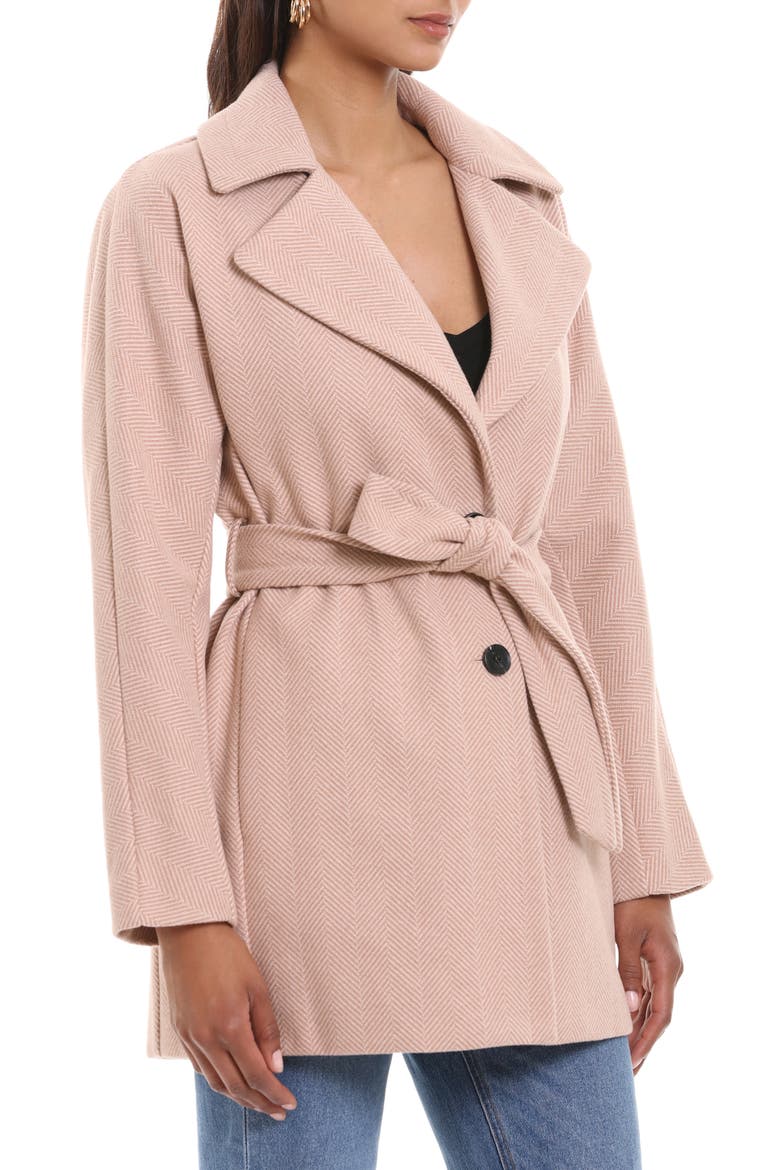 Cocoon Herringbone Belted Coat, Alternate, color, CAMEL HERRINGBONE