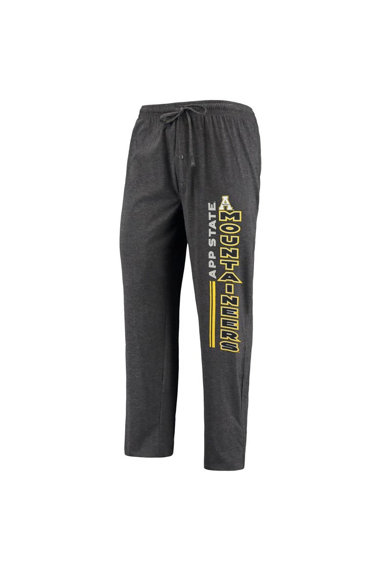 Men's Concepts Sport Heathered Charcoal/Black Appalachian State Mountaineers Meter T-Shirt & Pants Sleep Set, Alternate, color, Heather Charcoal