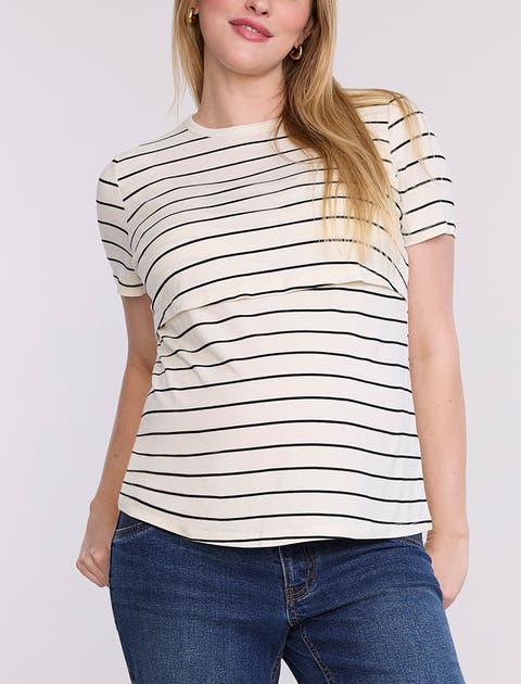 Crewneck Short Sleeve Nursing Tee