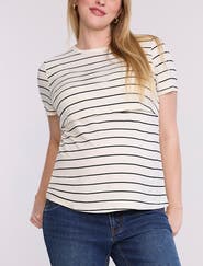 MOTHERHOOD MATERNITY Crewneck Short Sleeve Nursing Tee