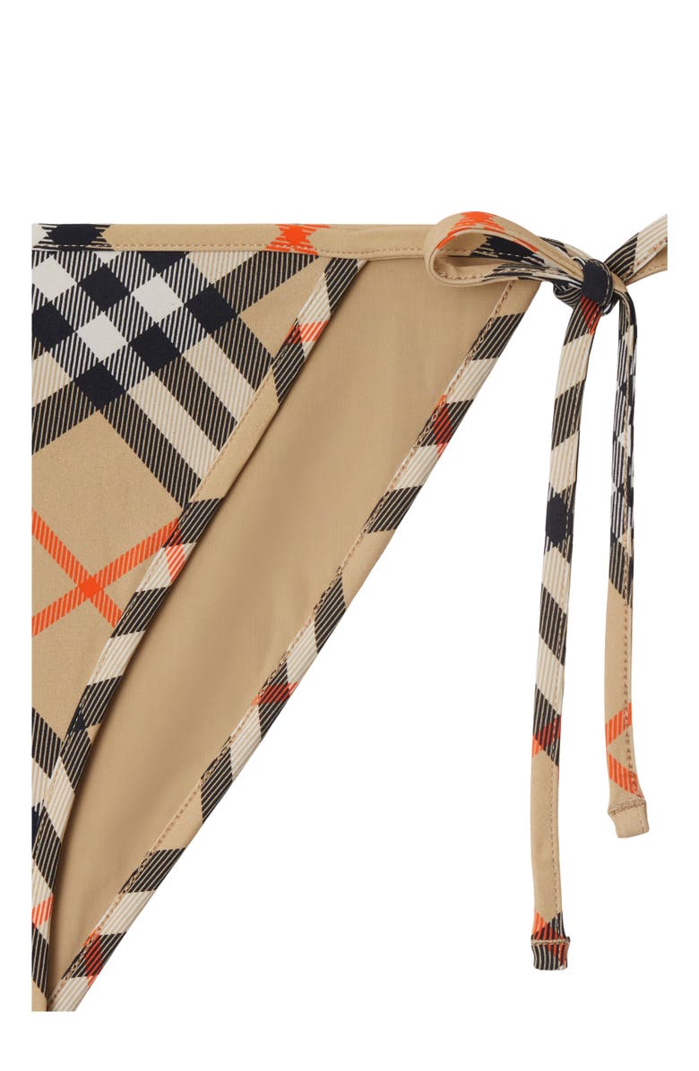 Burberry Check Bikini Briefs, Alternate, color, Sand