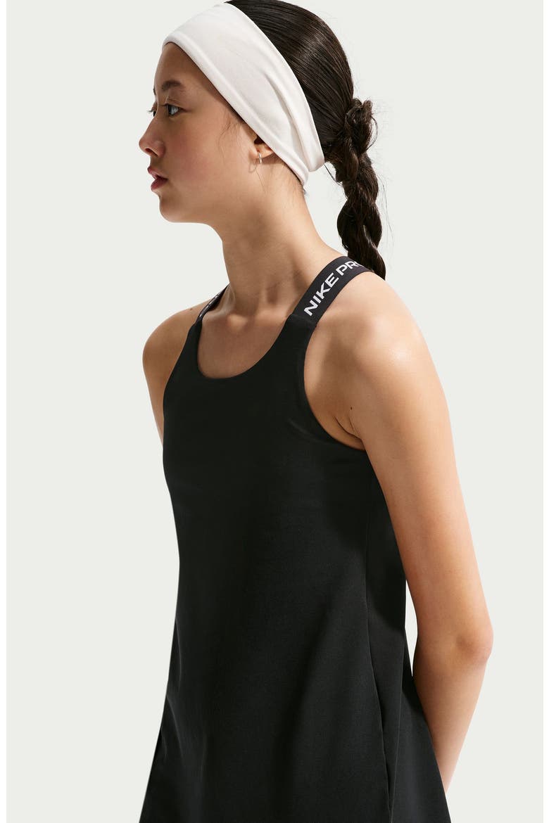 Kids' Pro Dri-Fit Dress, Alternate, color, BLACK/ BLACK/ WHITE