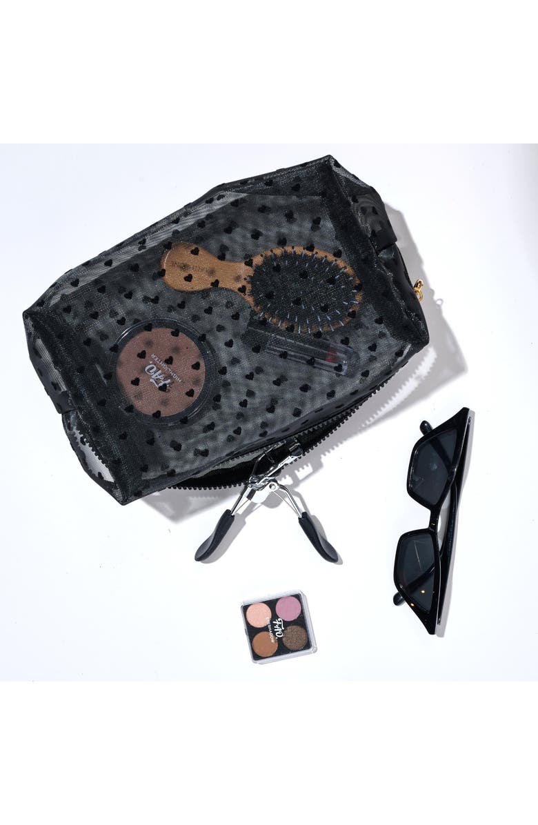 URBAN EXPRESSIONS HANDBAGS See Through You Cosmetic & Travel Organizer Pouch, Main, color, Black