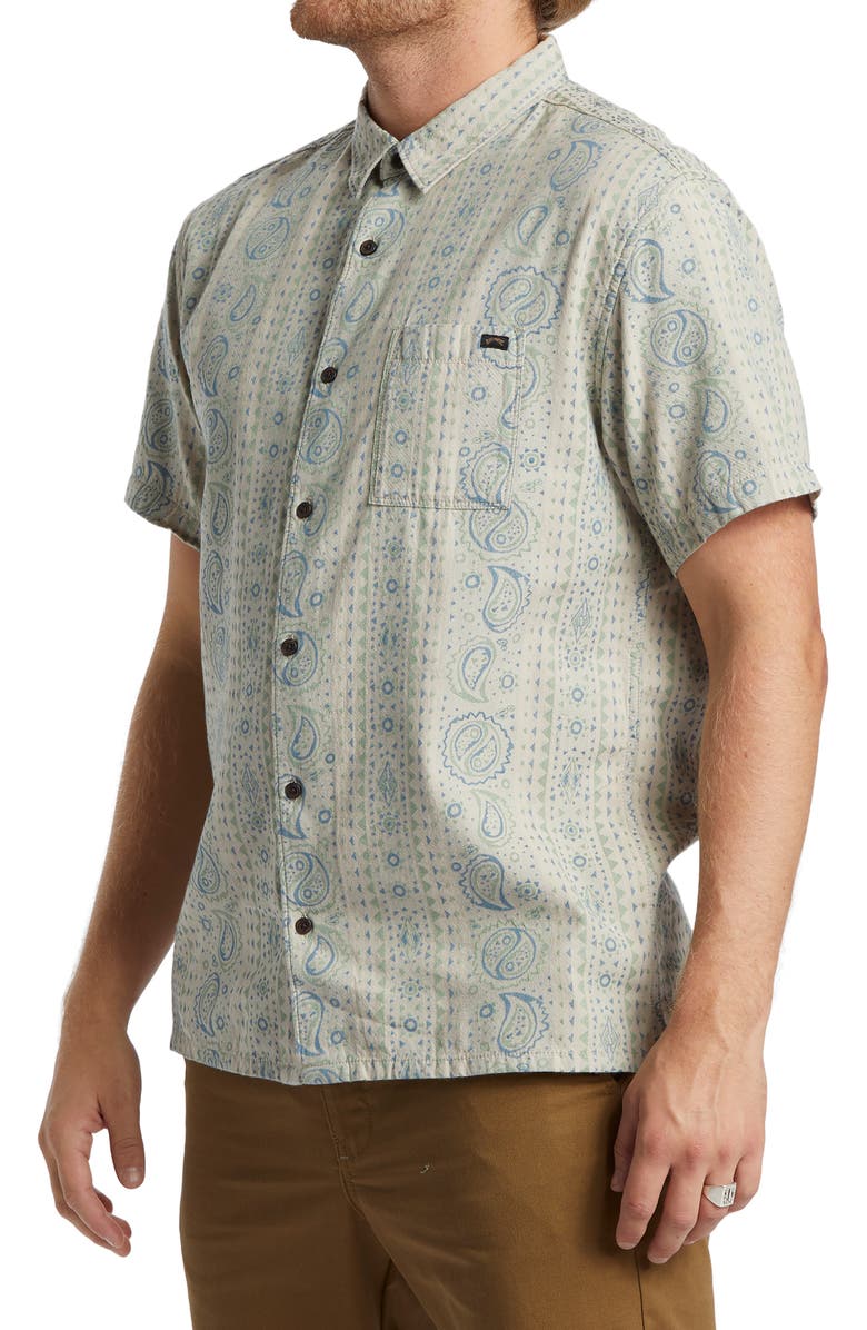 Billabong Sundays Stripe Jacquard Short Sleeve Button-Up Shirt, Alternate, color,
