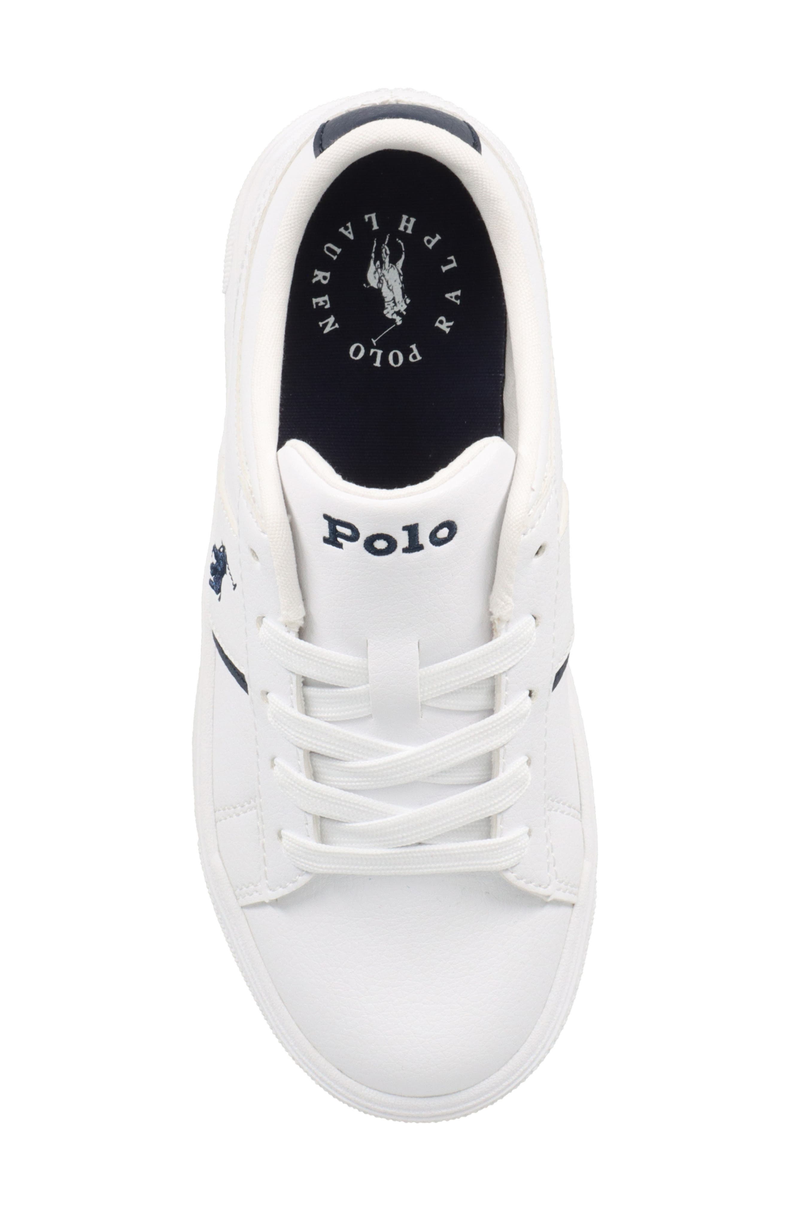 Ralph Lauren Kids' Telly Sneaker, Alternate, color, White/Navy