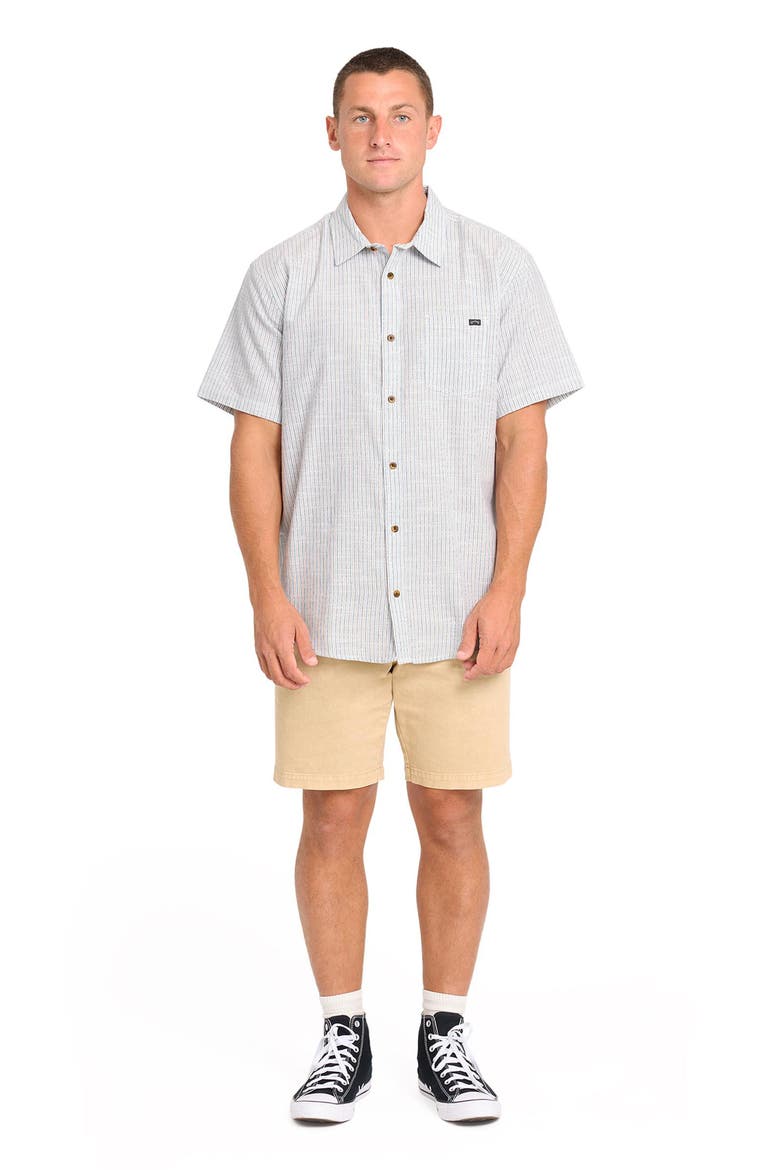 All Day Stripe Short Sleeve Shirt, Alternate, color, OFF WHITE