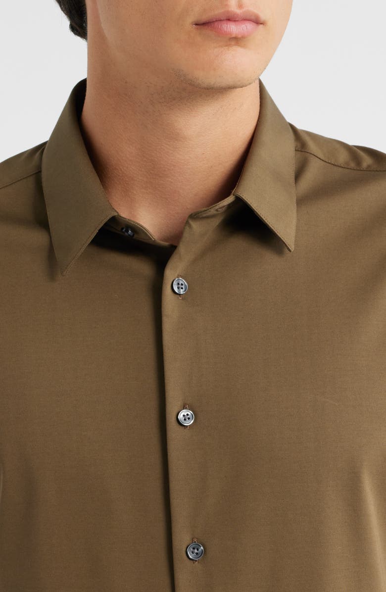 Theory Irving Short Sleeve Button-Up Shirt, Alternate, color, Duffle