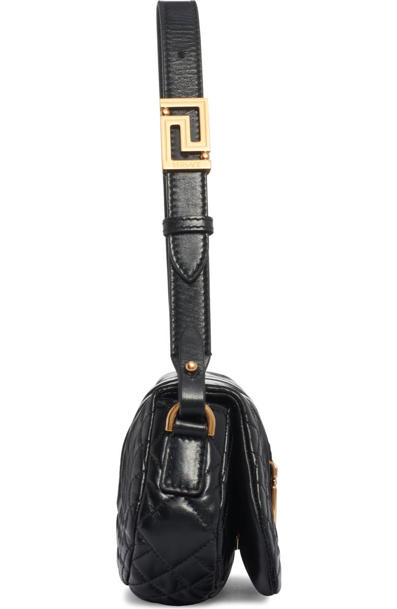 Versace Mini Greca Goddess Quilted Leather Shoulder Bag, Alternate, color,