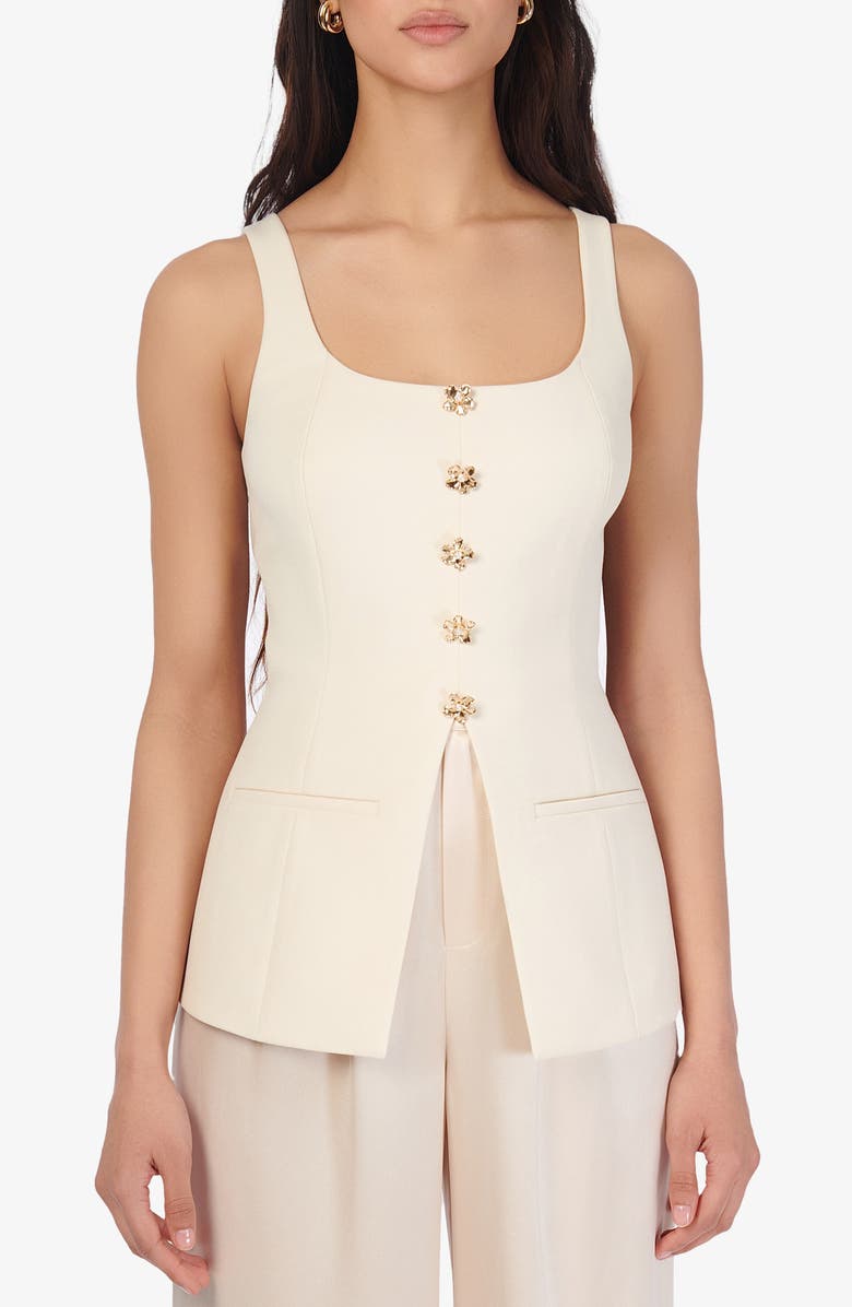 CAMI NYC Audra Cutaway Sleeveless Top, Main, color, Cream
