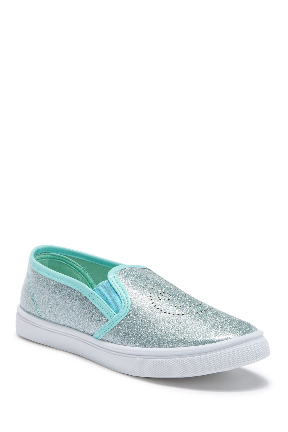 OLIVIA MILLER Perforated Glitter Slip-On Sneaker, Main, color, 