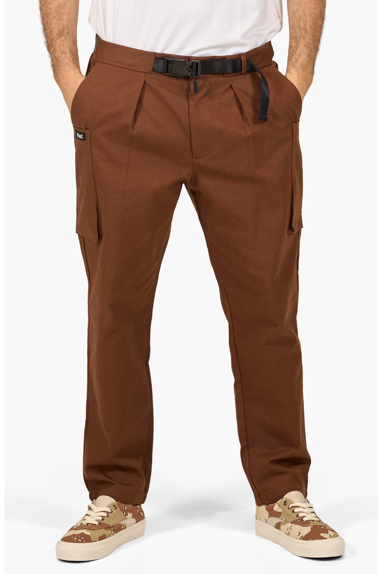 Belted Twill Cargo Pants, Main, color, DARK BROWN