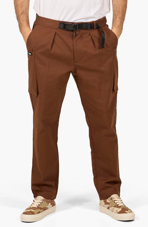 Belted Twill Cargo Pants