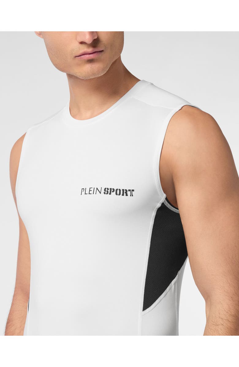 PLEIN SPORT Technical Jersey T-Shirt Sleeveless Men, Alternate, color, White