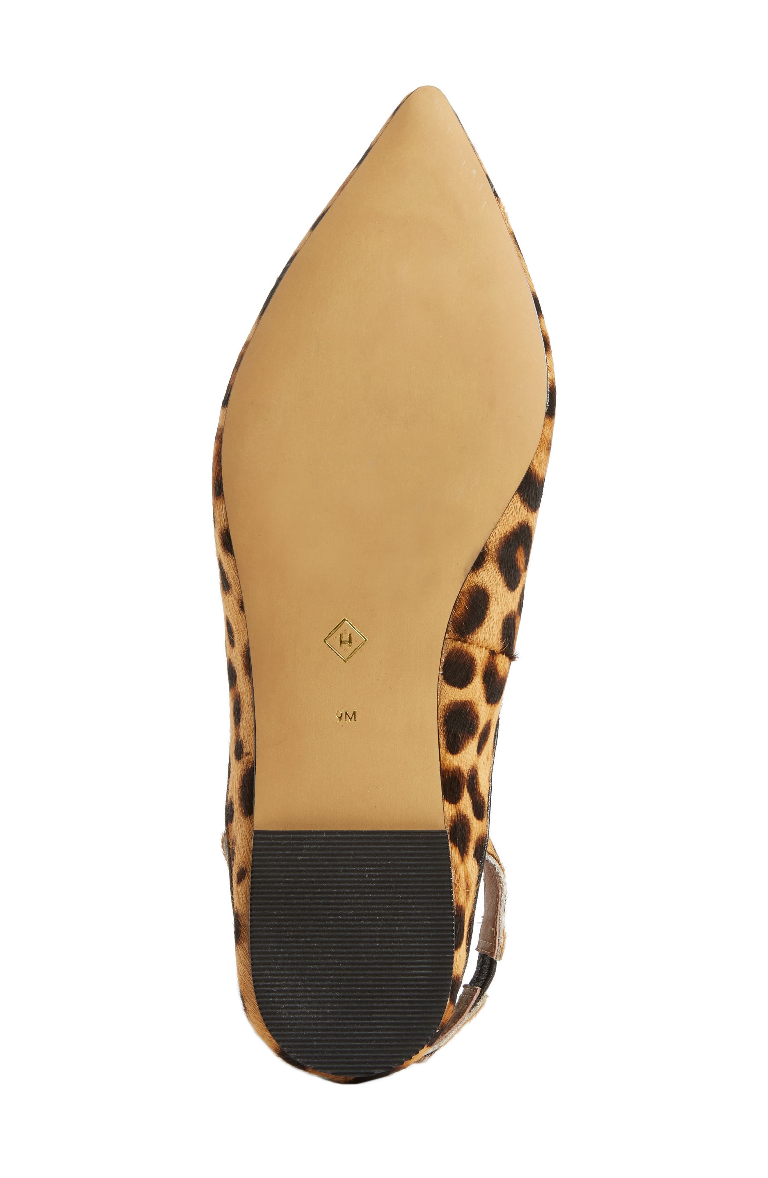 Sadie Genuine Calf Hair Slingback Flat, Alternate, color, DARK LEOPARD CALF HAIR