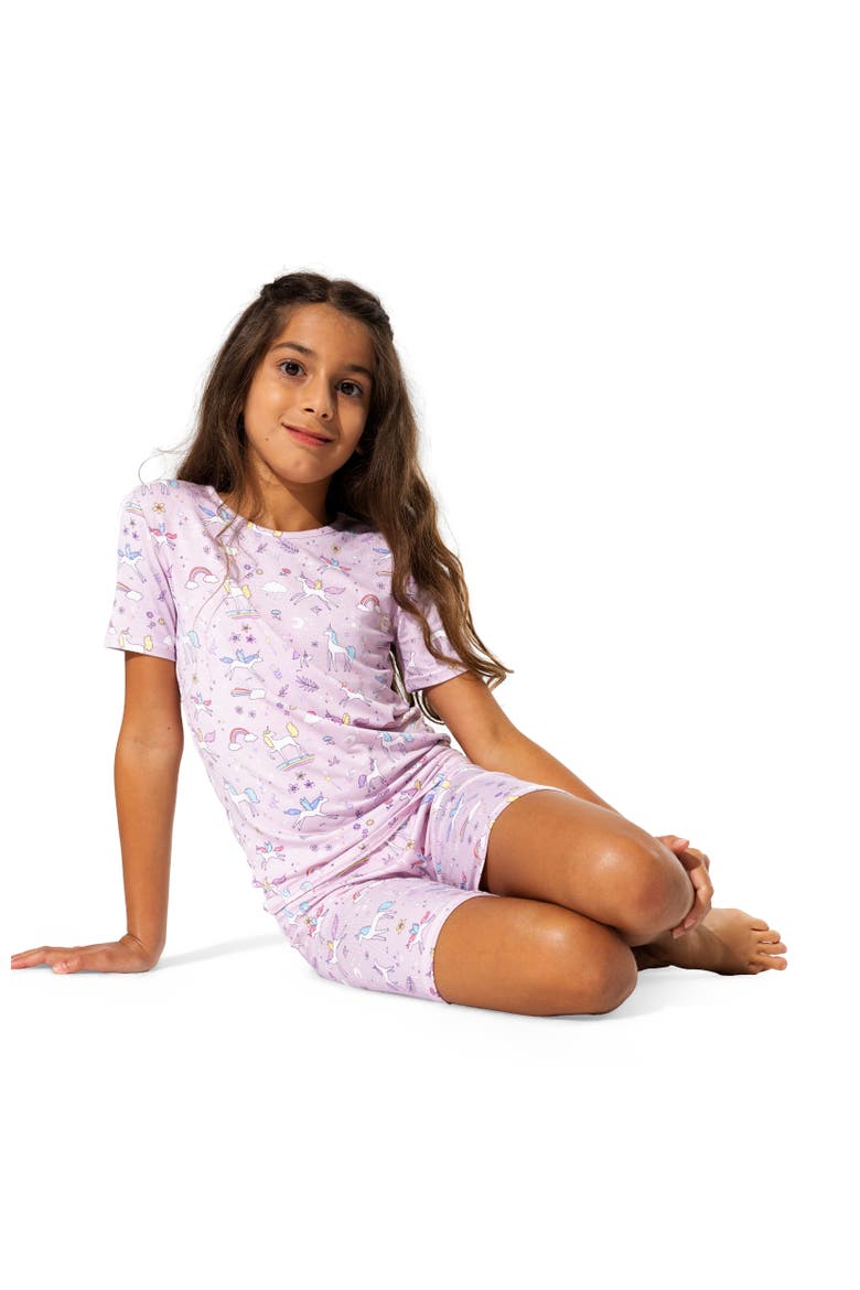 Enchanted Unicorn Kids 2-Piece Short Sleeve & Shorts Pajama Set, Alternate, color, Enchanted Unicorn
