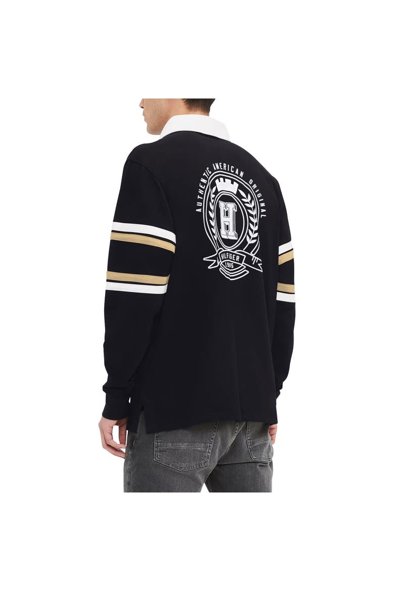 Men's Tommy Hilfiger Black New Orleans Saints Cory Varsity Rugby Long Sleeve T-Shirt, Alternate, color, Black